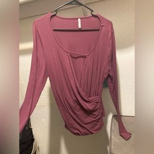 Long sleeved open front shirt